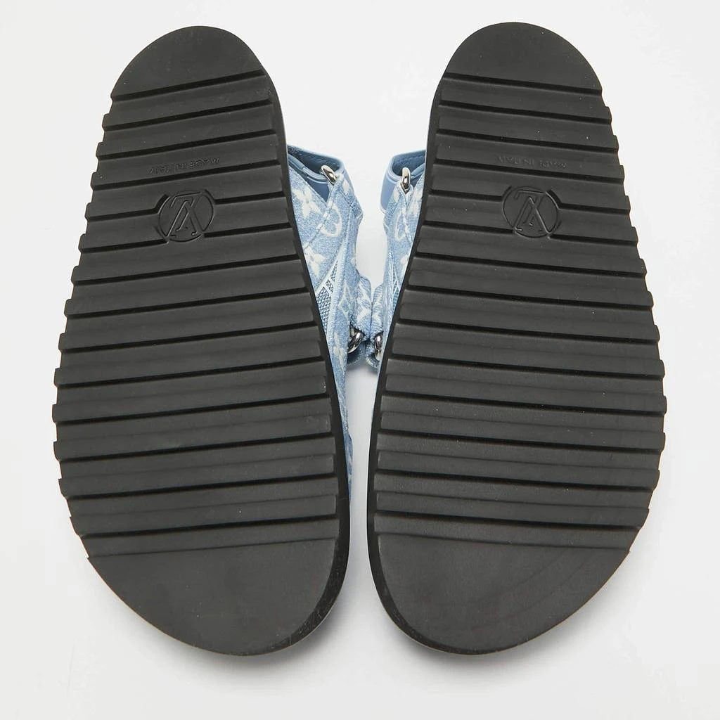 Louis Vuitton Louis Vuitton Blue Monogram Denim Paseo Flat Sandals Size 37 6