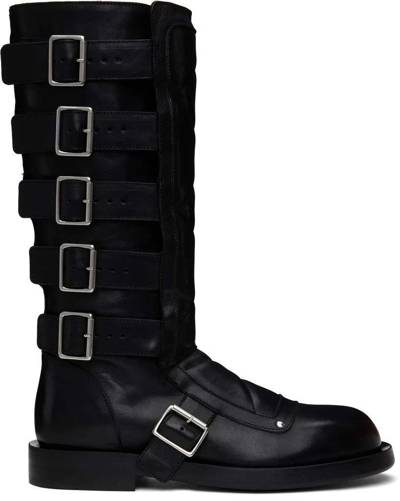 ANN DEMEULEMEESTER Black Jace Biker Boots 1