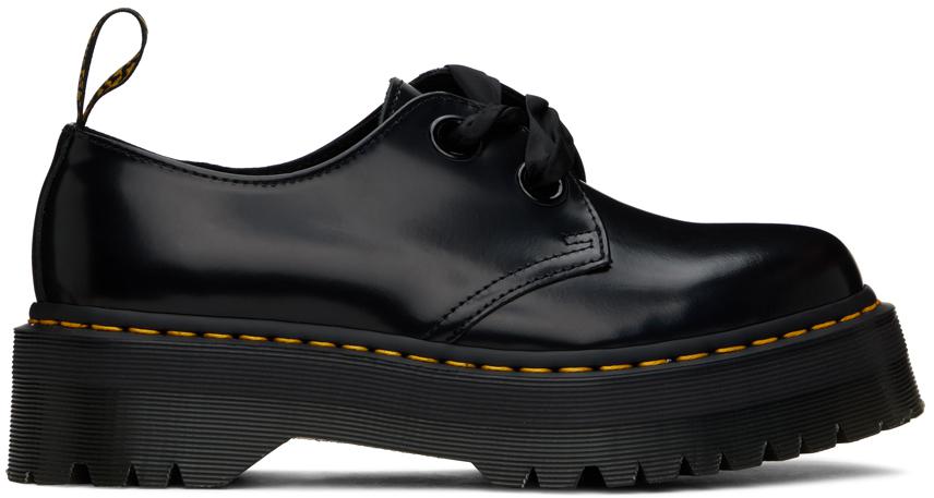 Dr. Martens Black Holly Leather Platform Derbys