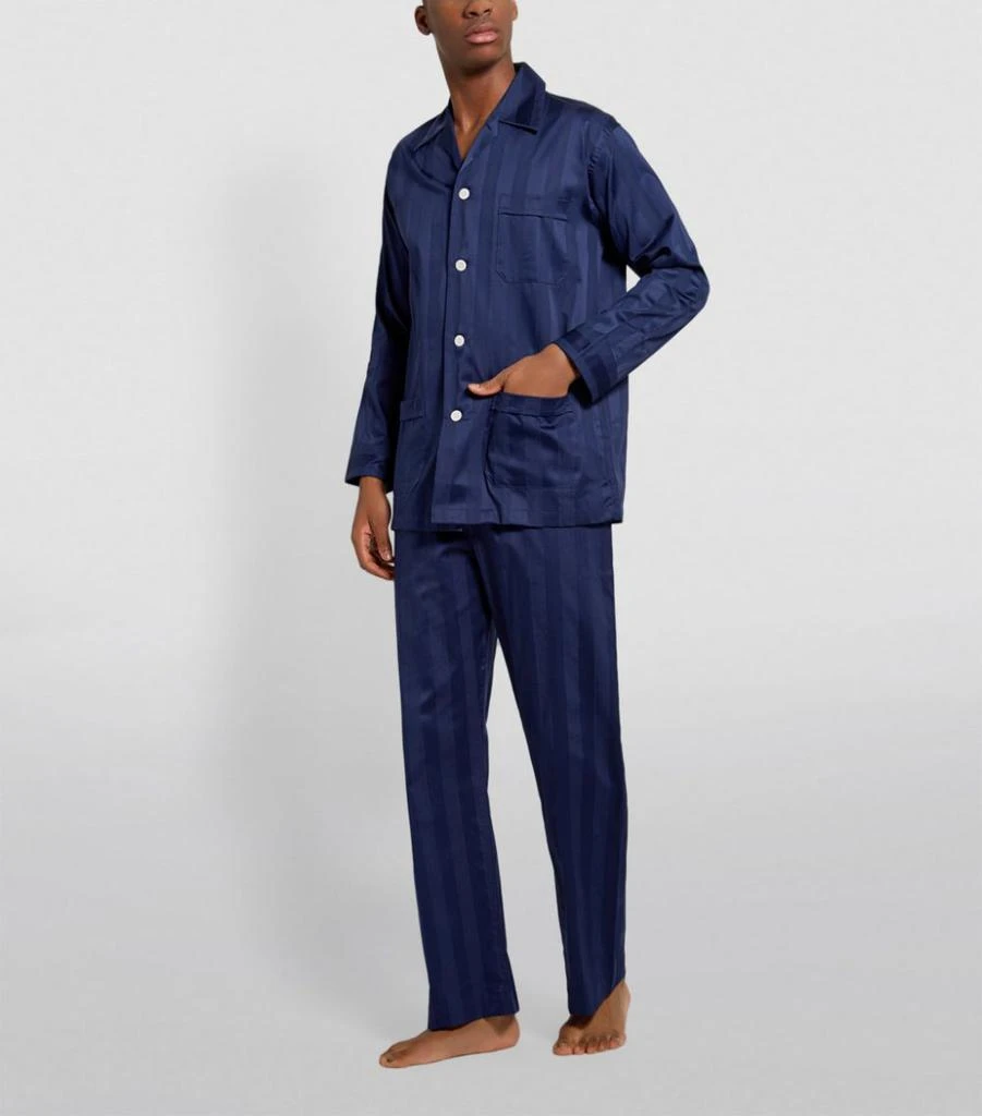 Derek Rose Lingfield Stripe Pyjama Set 2