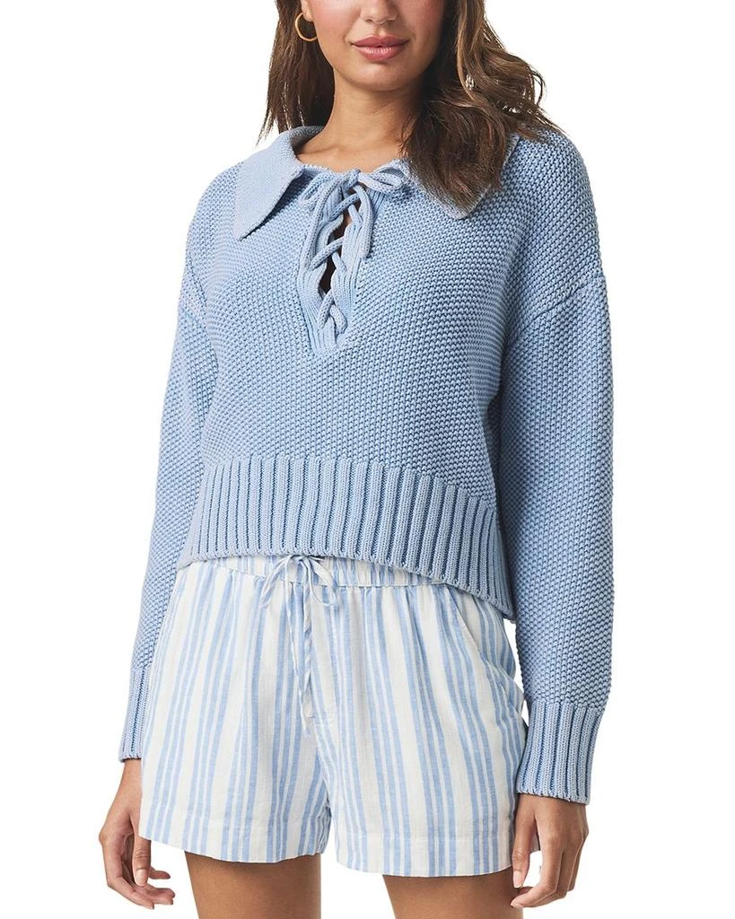 Splendid Roxie Lace Up Sweater 1