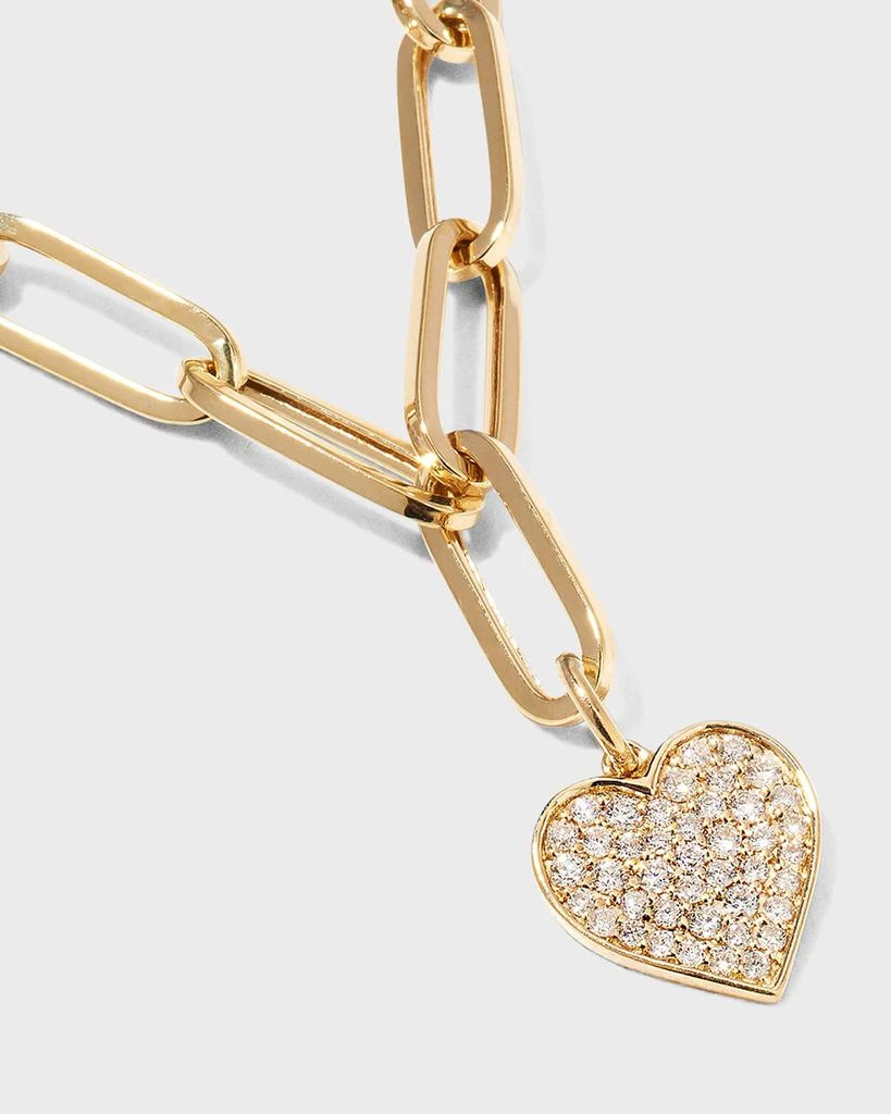 Sydney Evan Paperclip Bracelet with Diamond Heart Charm 3