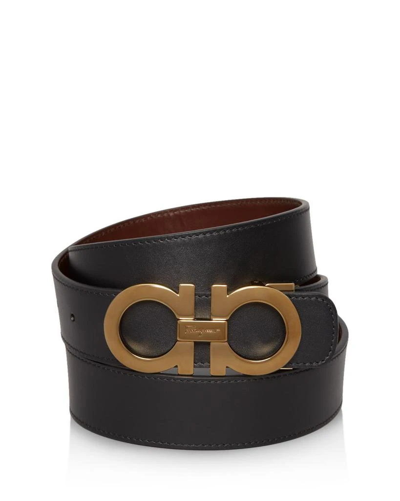 Salvatore Ferragamo Salvatore Men's Double Gancini Reversible Smooth Leather Belt 2