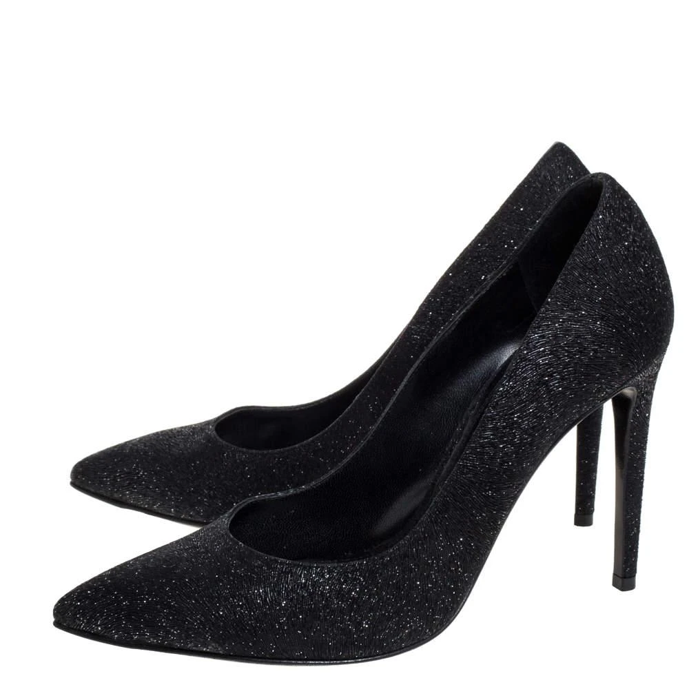 Ralph Lauren Ralph Lauren Black Glitter Pointed Toe Pumps Size 37 4