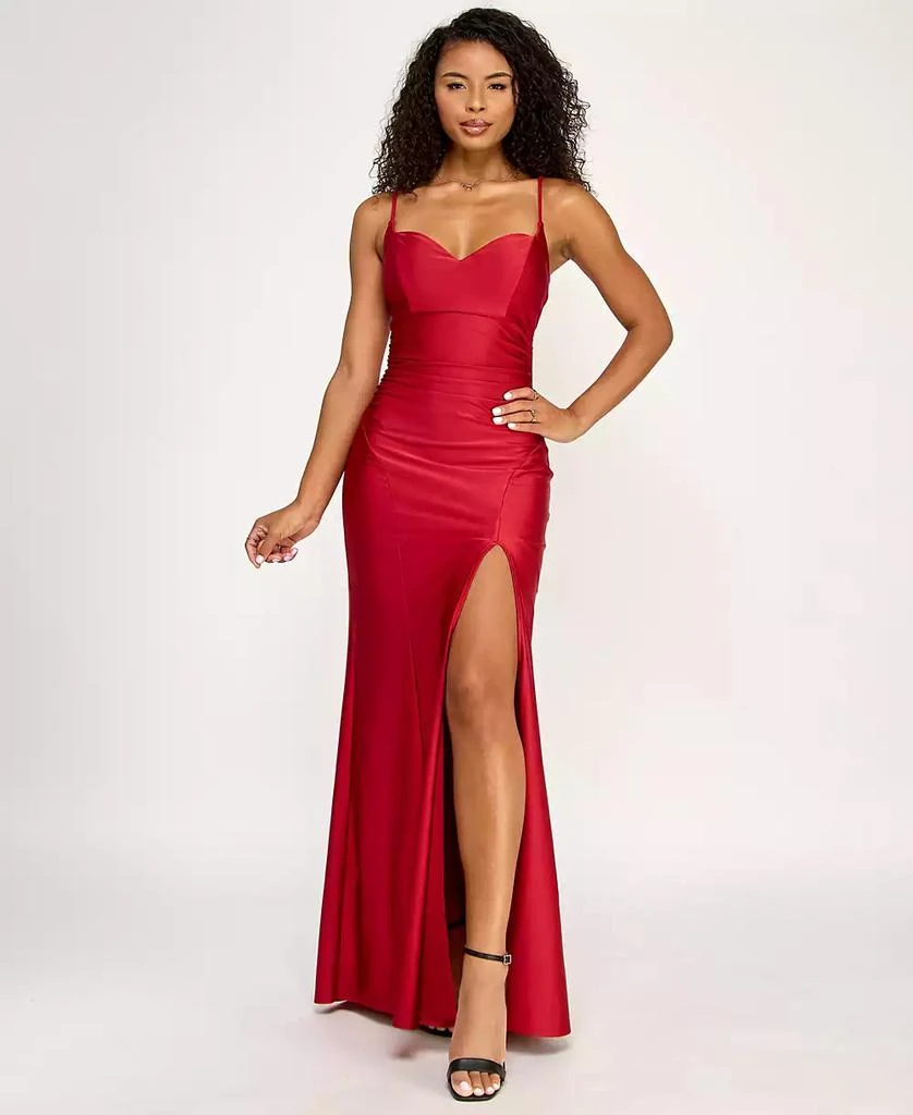 strapless open back dress Belle Bardot Mini Dress with Voluminous Tulle Skirt