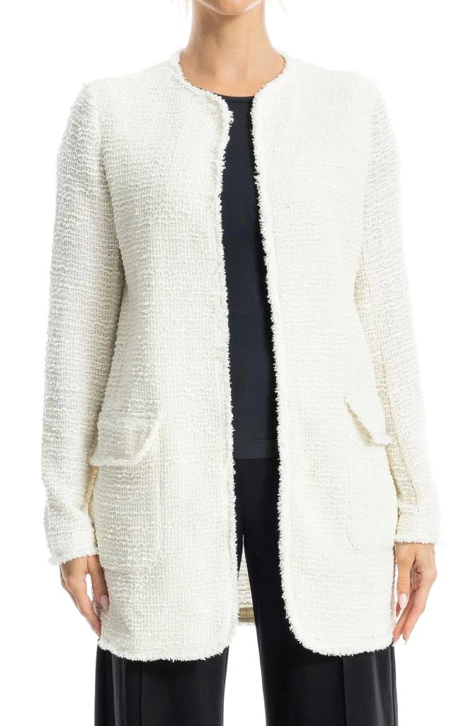 Max Studio Frayed Longline Tweed Jacket 6