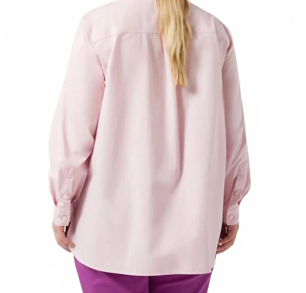 Marina Rinaldi Tartufo Poplin Embroidered Shirt In Pink Tropic 2