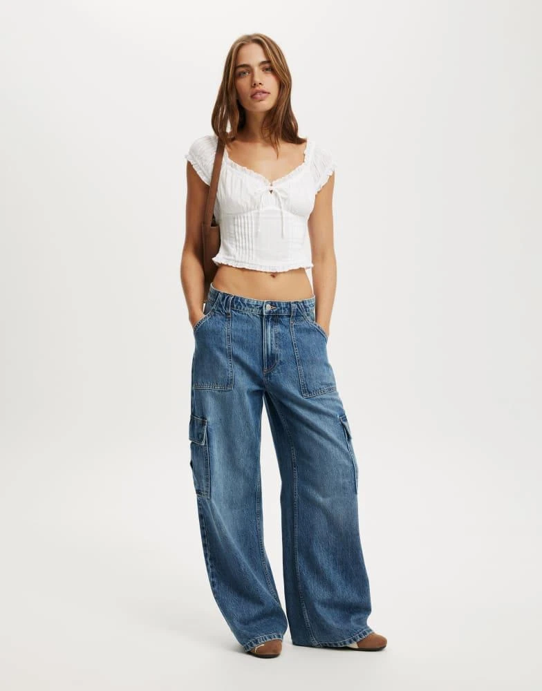 Cotton On Cotton On Greta frill sleeve blouse in white  - WHITE 2