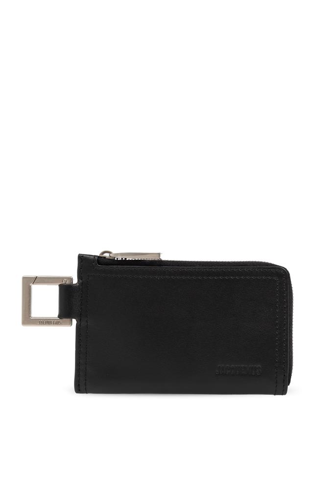 Shop Jacquemus Logo Plaque Neck Strapped Wallet on Sale at