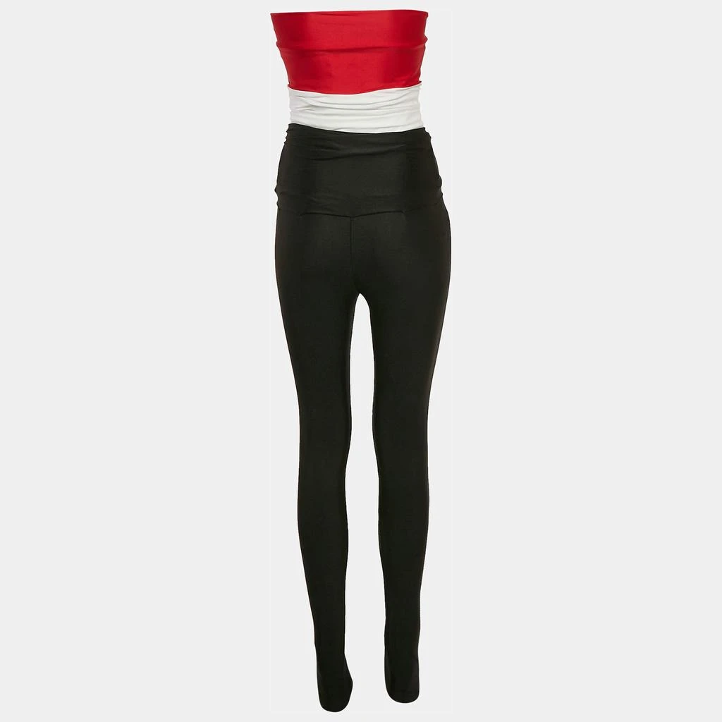 Yves Saint Laurent Saint Laurent Black/Red Jersey Cut-Out Strapless Jumpsuit One Size 2