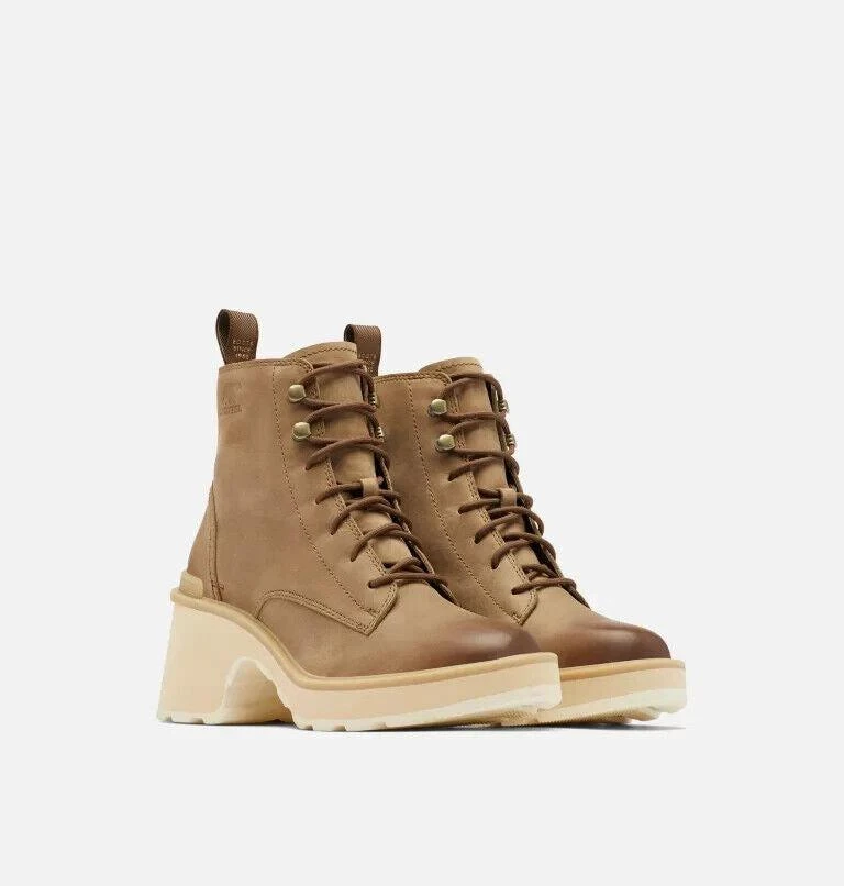 SOREL Hi-Line Heel Lace NL4875-261 Boots Women's Size 10.5 Tan Waterproof PAW134 1