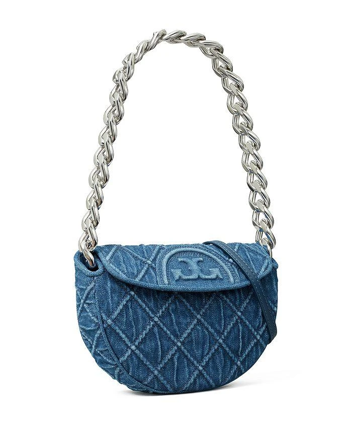 Tory Burch Mini Fleming Soft Denim Crescent Bag   4