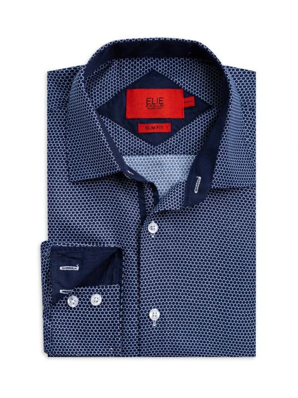 Elie Balleh Slim Fit Honeycomb Dress Shirt 1