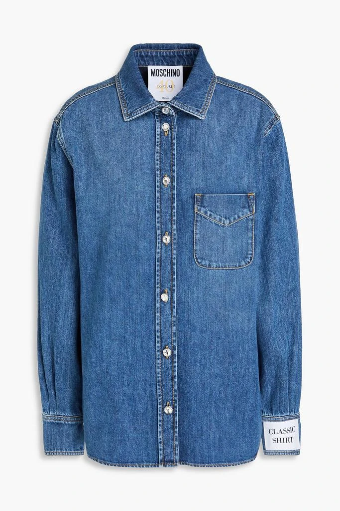 Moschino Crystal-embellished denim shirt 1