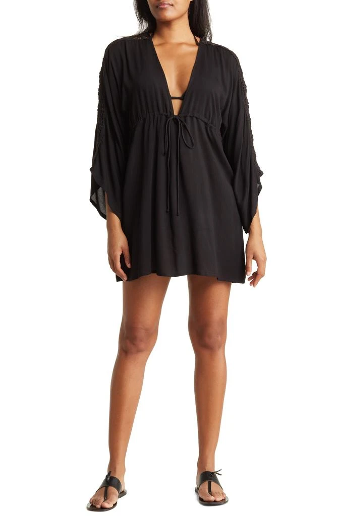 BOHO ME Lace Trim Cover-Up Tunic Top 1