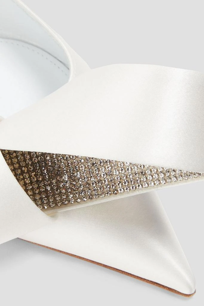 AREA Marquise embellished satin point-toe flats 4