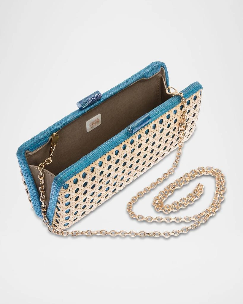 Rafe Alessandra Cutout Raffia Long Clutch Bag 4