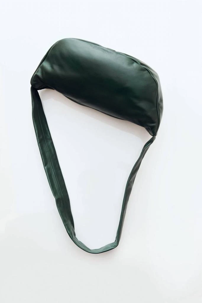 St. Agni Women's Soft Crescent Bag In Deep Green 2