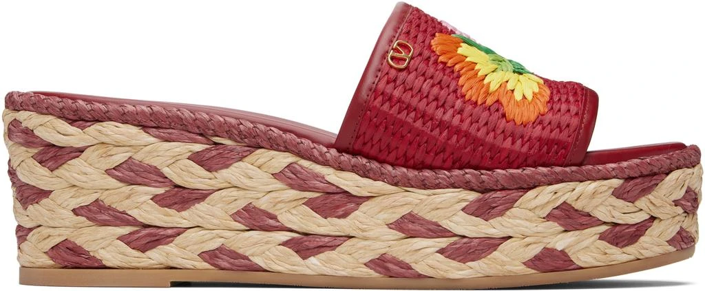 Valentino Red Slide Espadrillas Sandals 1