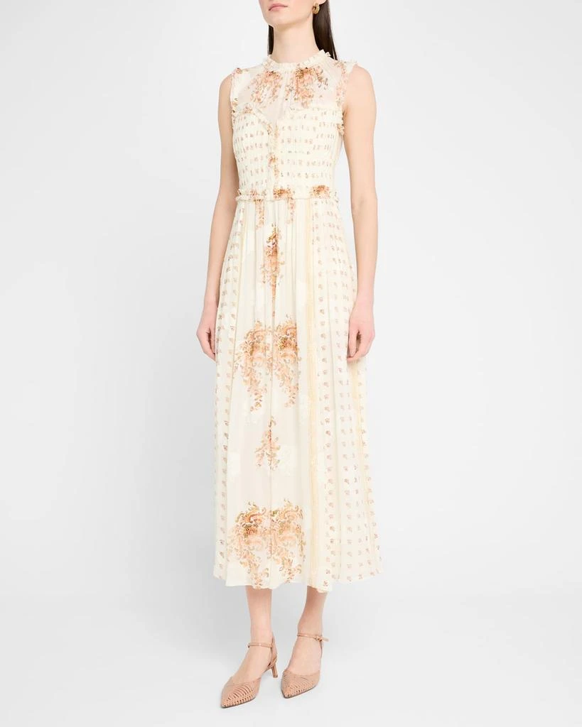 Ulla Johnson Kasia Sleeveless Floral Silk Midi Dress 2