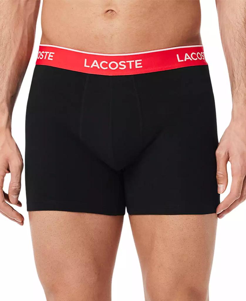 Lacoste Men's 3-Pack Regular Fit Logo Waistband Boxer Briefs