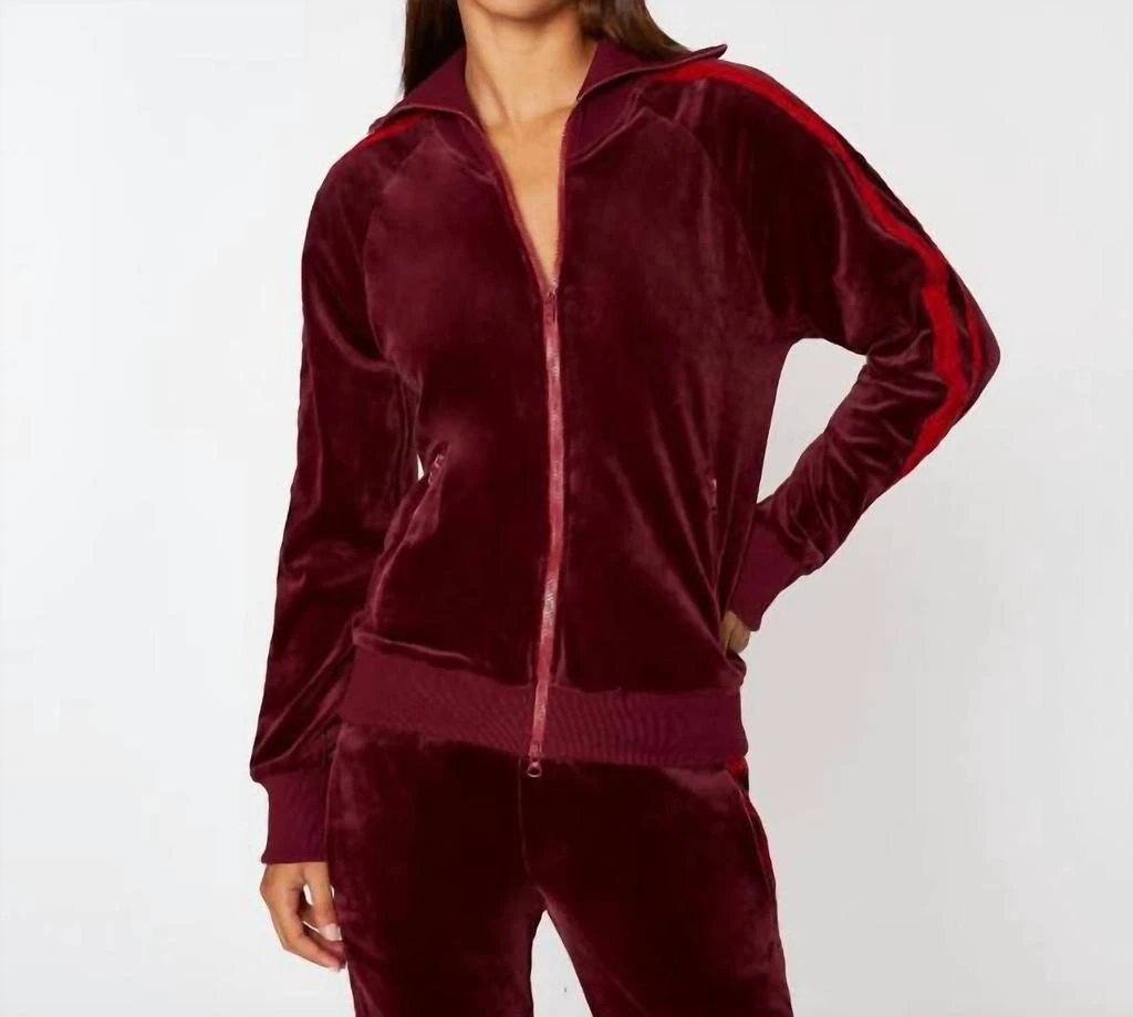 Pam & Gela Track Jacket In Burgundy 1