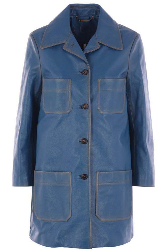 Chloé Chloé Single-Breasted Leather Coat