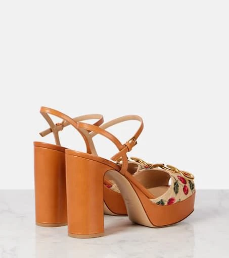 Valentino VLogo 115 raffia-effect platform sandals 2