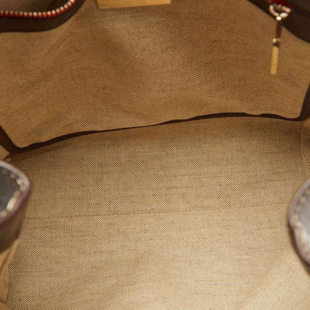 CH Carolina Herrera CH Carolina Herrera Brown Monogram Embossed Leather Flap Backpack 7