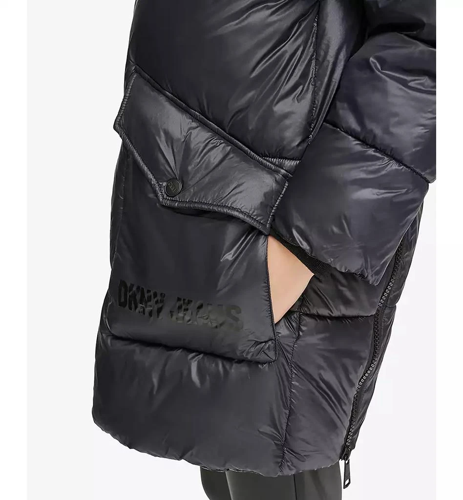 DKNY Women's Wet Shine Hooded Puffer Jacket 6