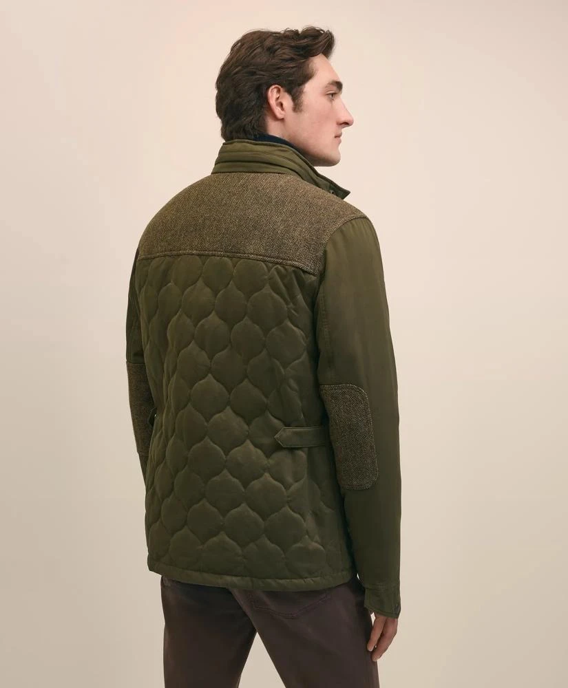 Brooks Brothers Cotton-Wool Blend Field Jacket With Tweed Accents, Packable Hood 6