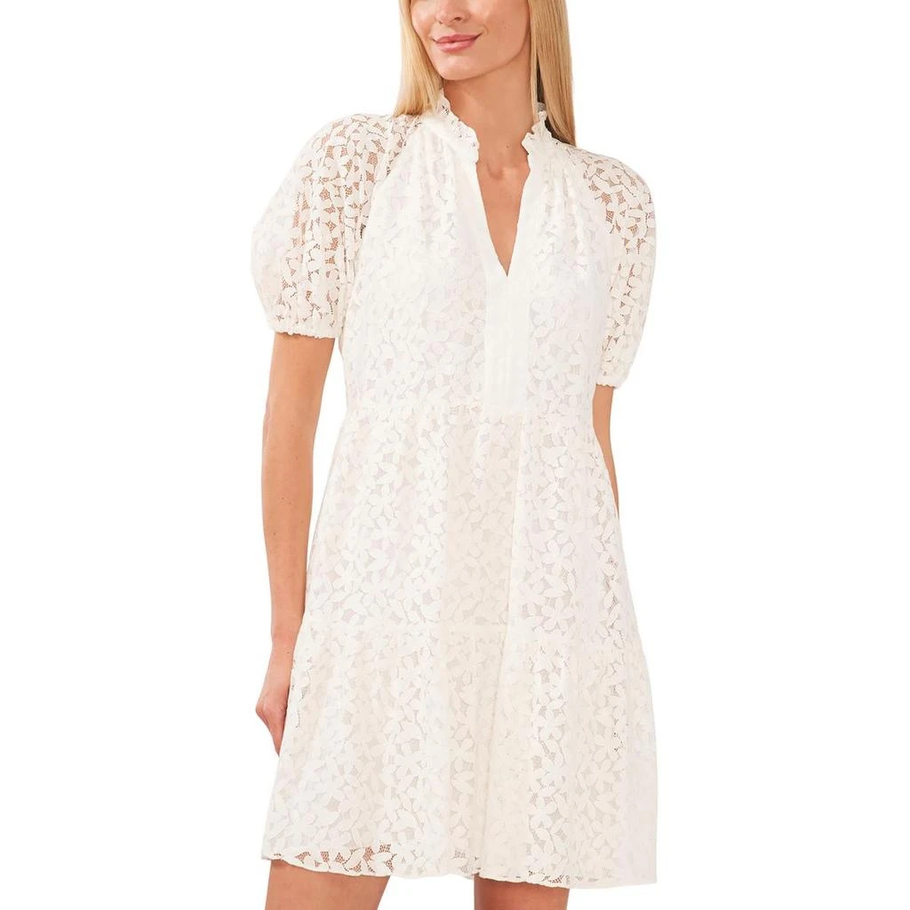 CeCe Womens Lace Puff Sleeve Babydoll Dress 1