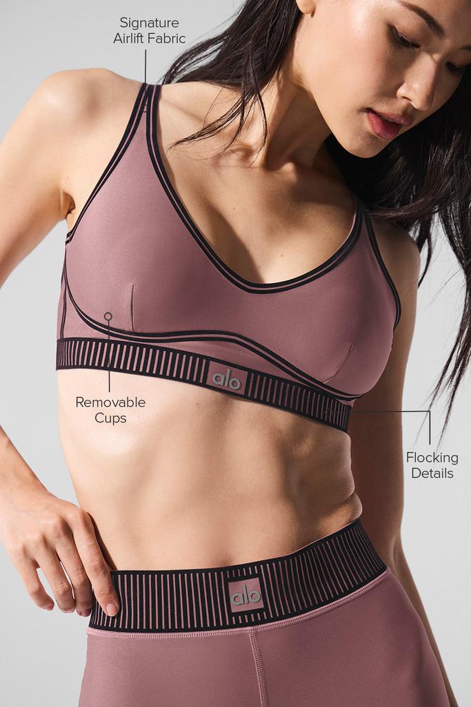 Alo Airlift Line Up Bra - Smoky Quartz