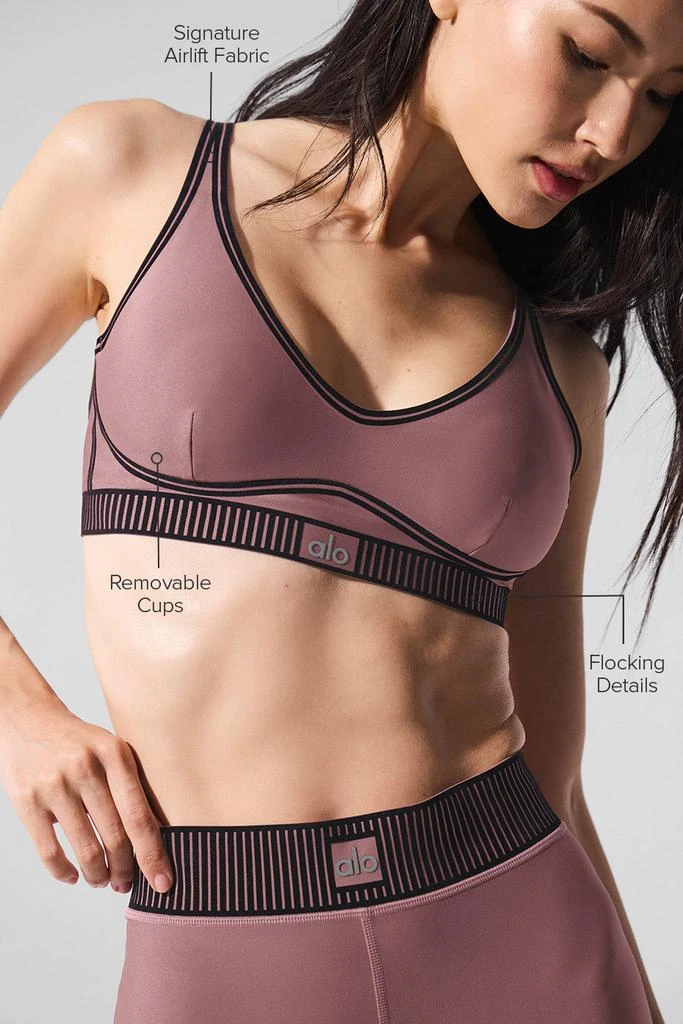 Alo Airlift Line Up Bra - Smoky Quartz 2