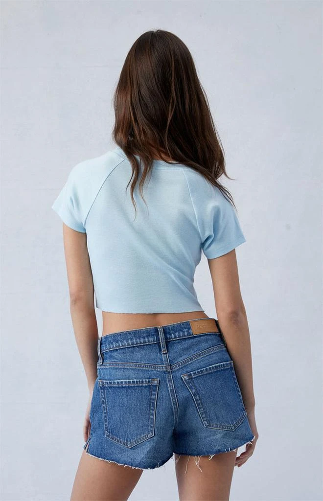 PacSun Eco Stretch Dark Indigo '70s Cutoff Denim Shorts 4