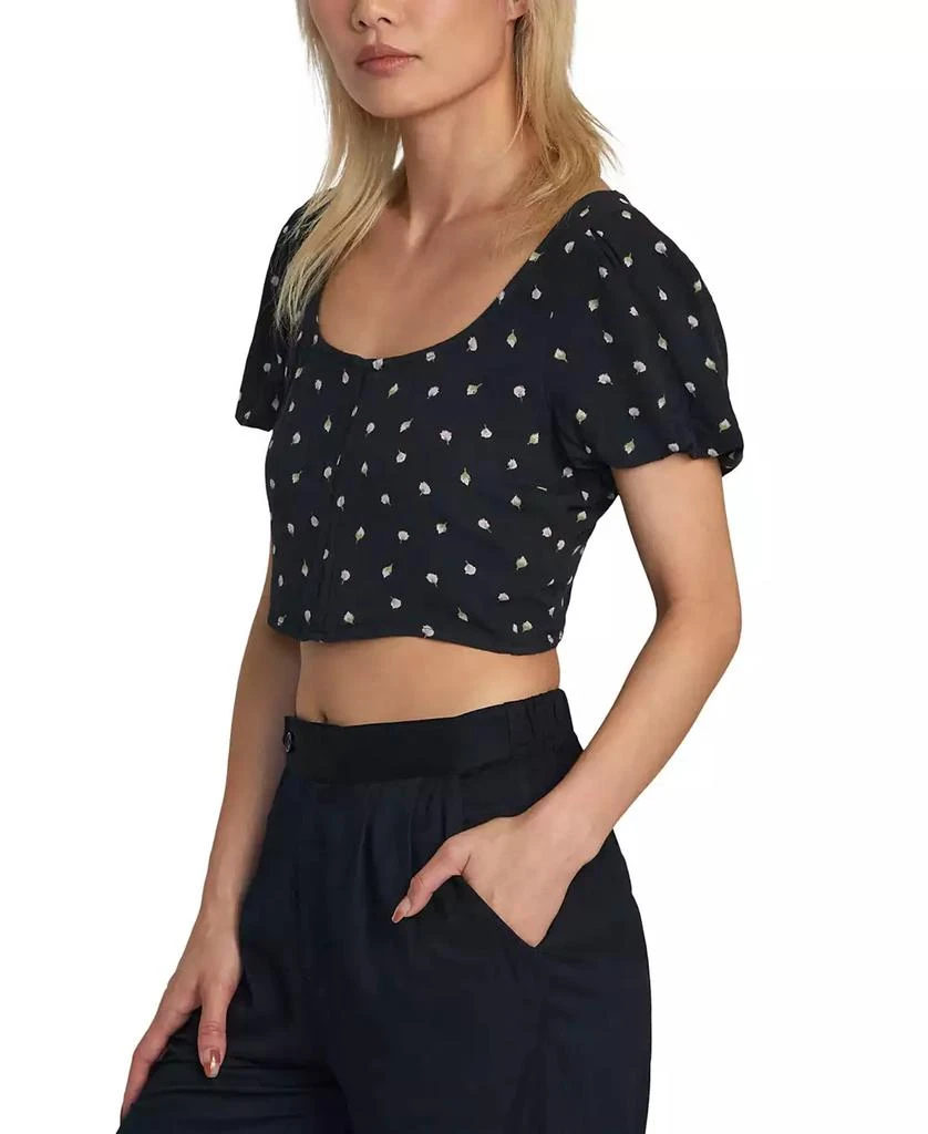 RVCA Juniors' Nova Cropped Puffed-Sleeve Top 3