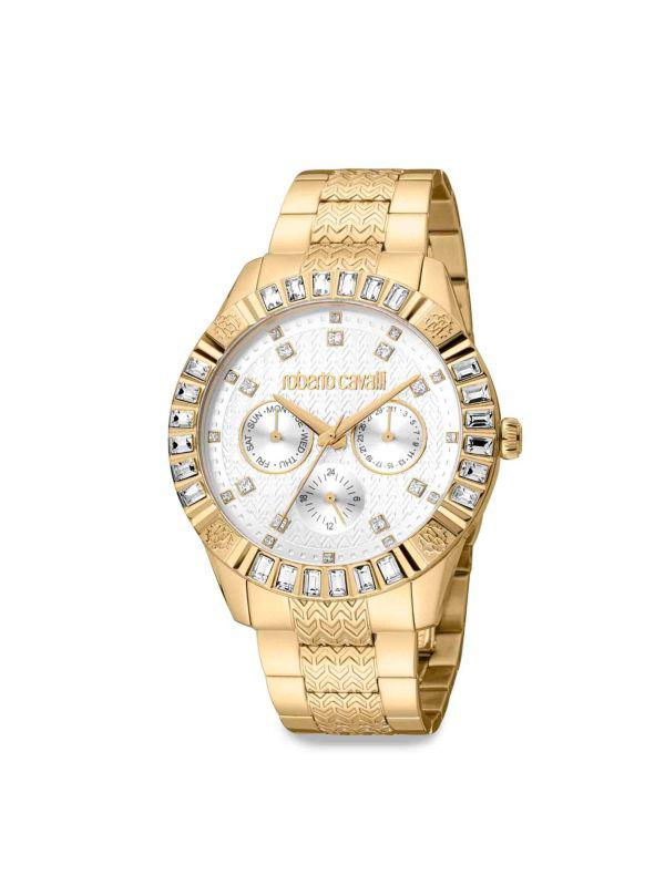 Roberto Cavalli IP Goldtone Stainless Steel Chronograph Bracelet Watch/40MM