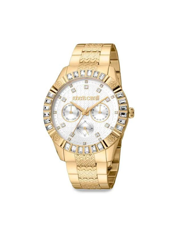 Roberto Cavalli IP Goldtone Stainless Steel Chronograph Bracelet Watch/40MM 1