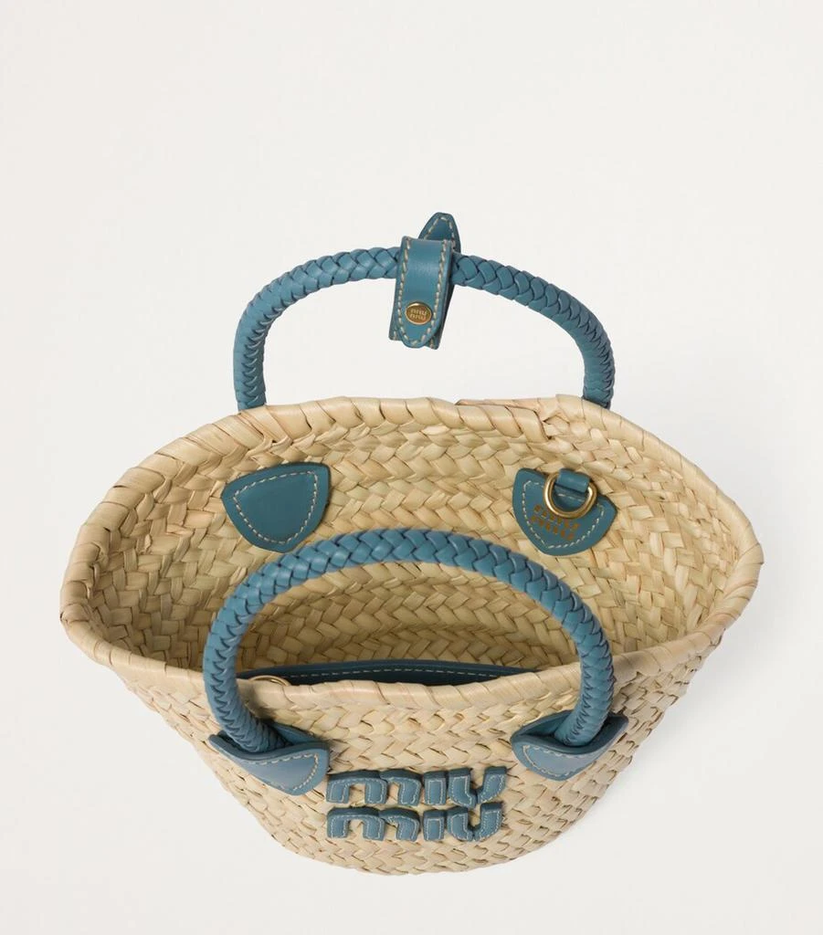 Miu Miu Mini Straw Basket Tote Bag 6