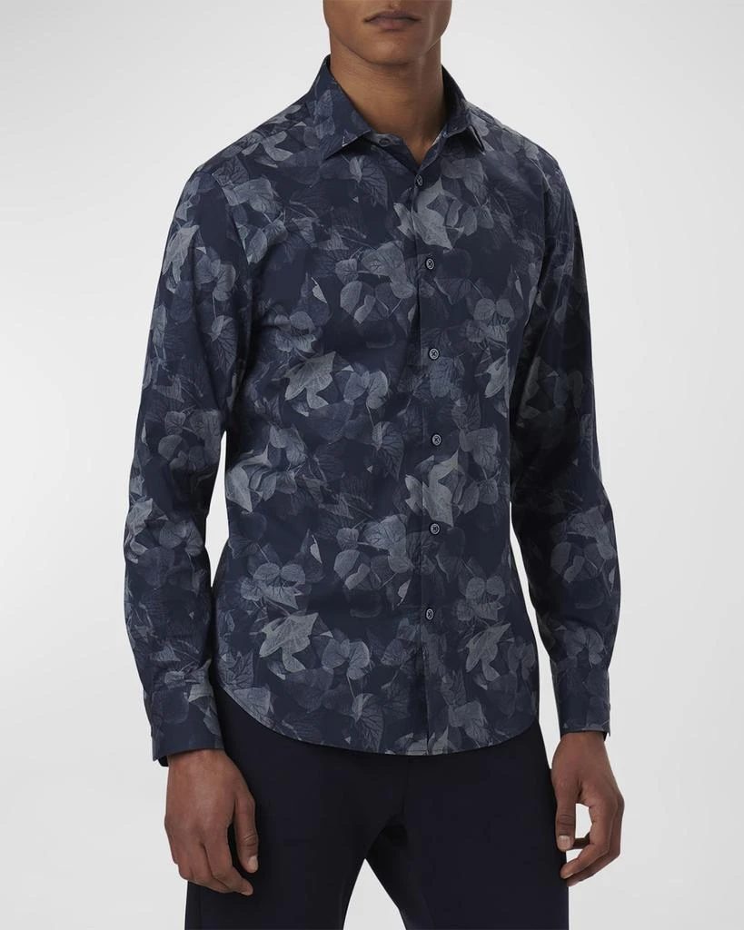 BUGATCHI Men's Axel Leaf-Print Sport Shirt 4
