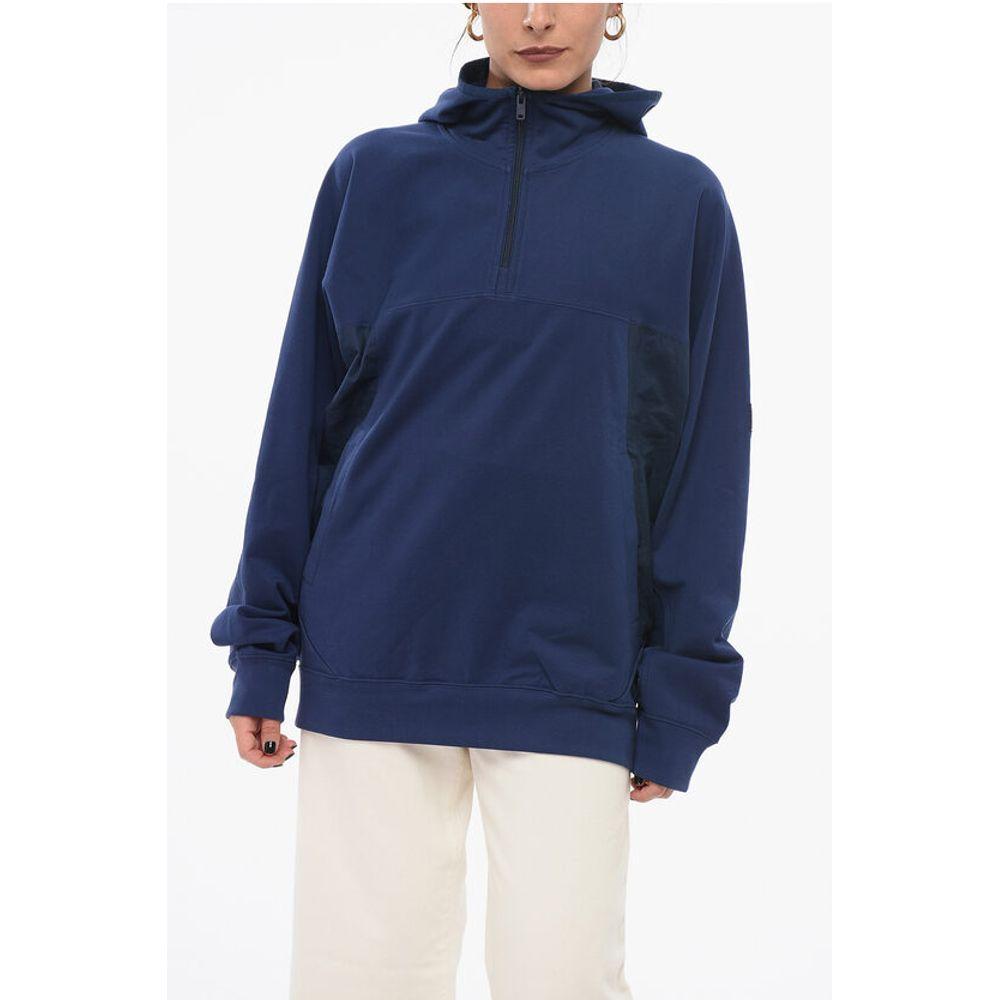 Y-3 Mock Neck Cotton Blend Sweatshirt with Half Women's Zip