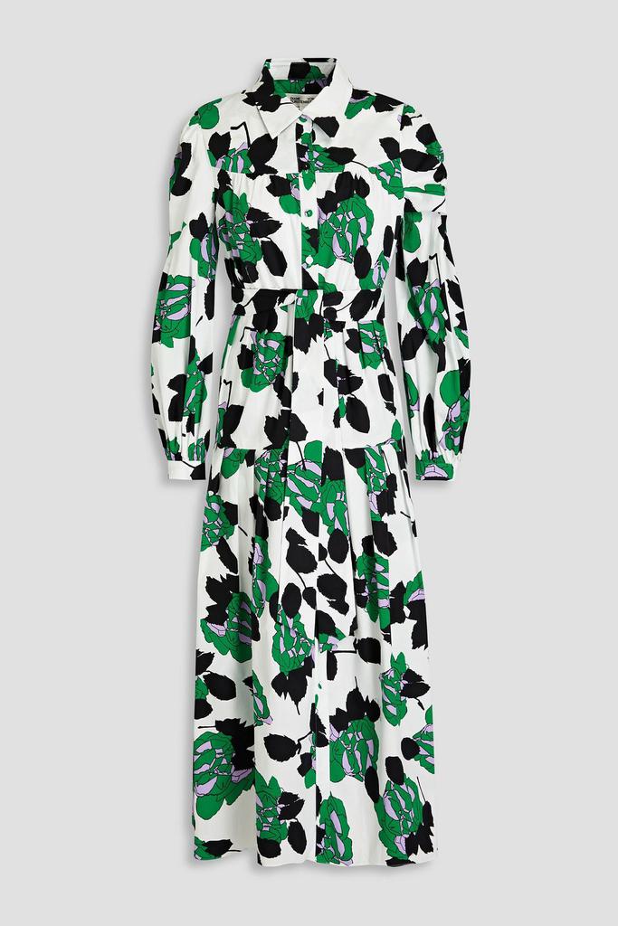 Diane von Furstenberg Lux floral-print stretch-cotton poplin midi shirt dress