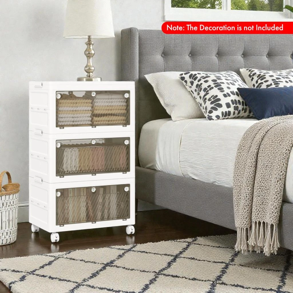 Hivvago 33-Gallon Stackable Storage Boxes with Secure Lids for Bedroom or Living Room 2