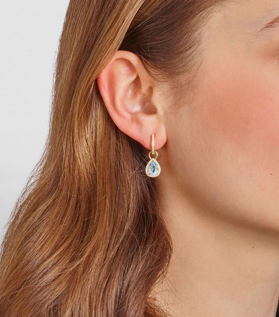 Kiki McDonough Yellow Gold, Diamond and Blue Topaz Grace Earrings