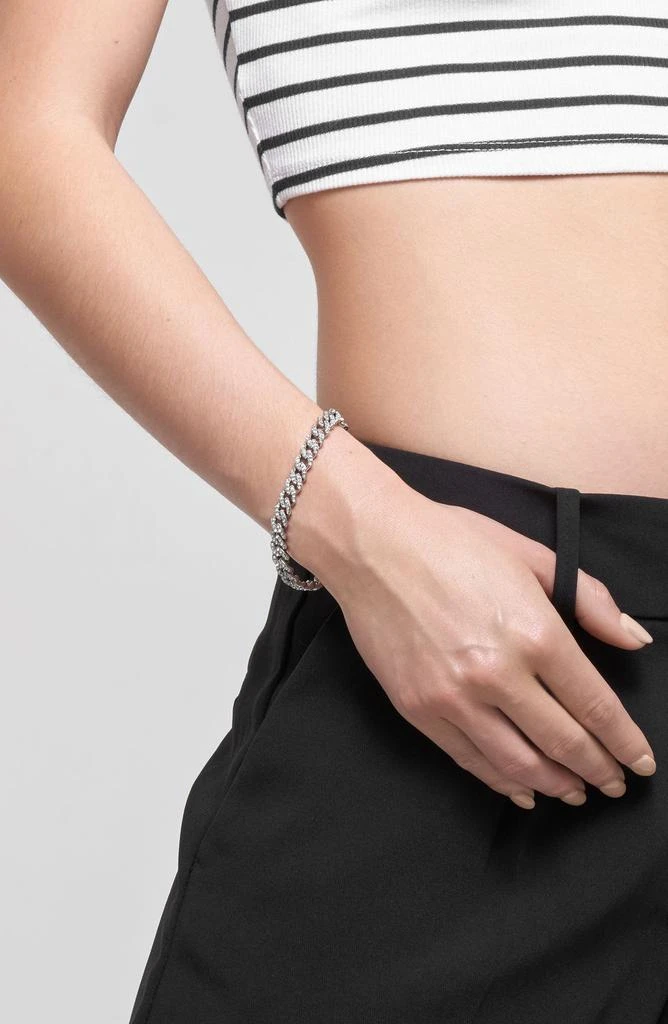 ADORNIA Crystal Pavé Curb Link Chain Bracelet 2
