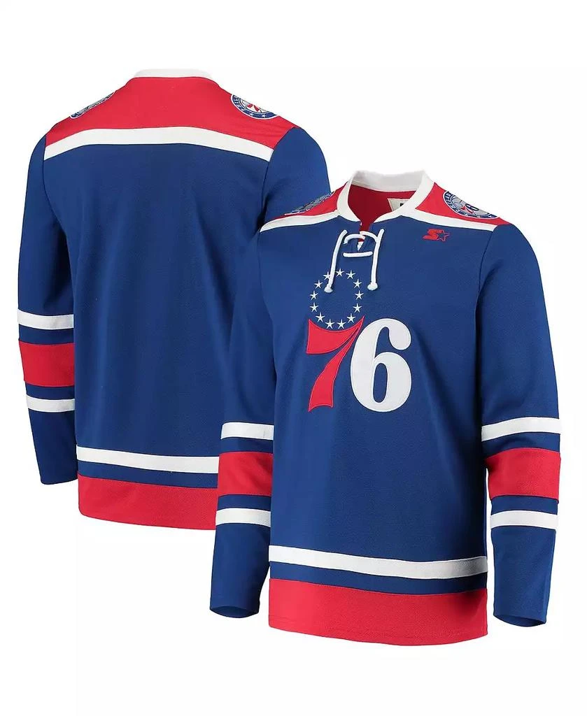 Starter Men's G-III Sports by Carl Banks Royal Philadelphia 76ers Pointman Hockey Fashion Jersey 1