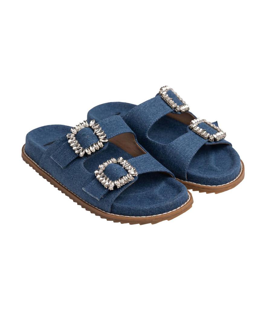 Not Rated Women's Stellar Rhinestone Buckle Slides