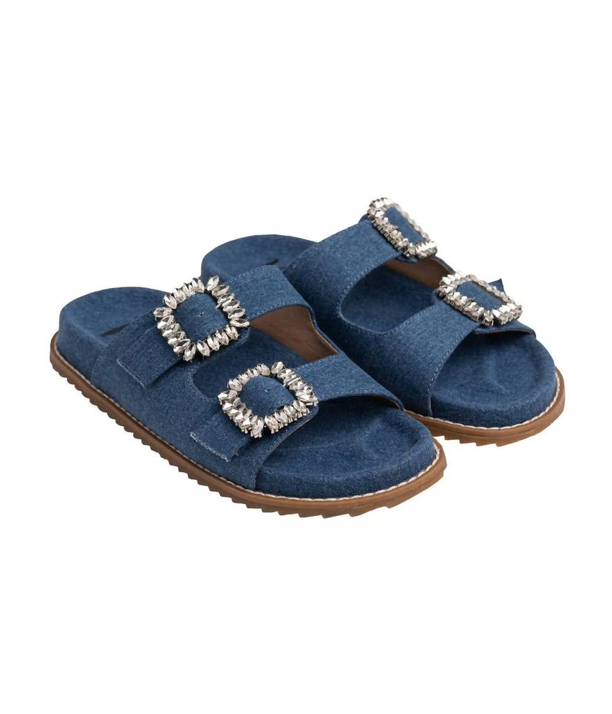 Not Rated Women's Stellar Rhinestone Buckle Slides 1