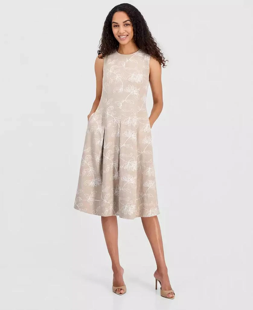 knee length dresses for ladies Kasper Morgan Boat-Neck Lace Shift Dress  DGFOutlet