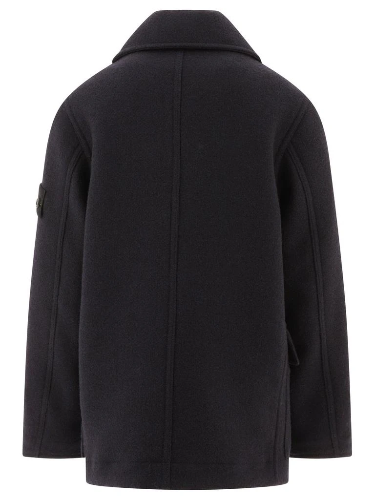 Stone Island Junior Stone Island Junior Logo-Patch Double Breasted Coat 2